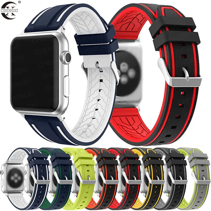 Силиконовый ремешок для часов Apple Watch 42 мм 38 iwatch 5/4/3/2/1 44 40 мягкий силиконовый