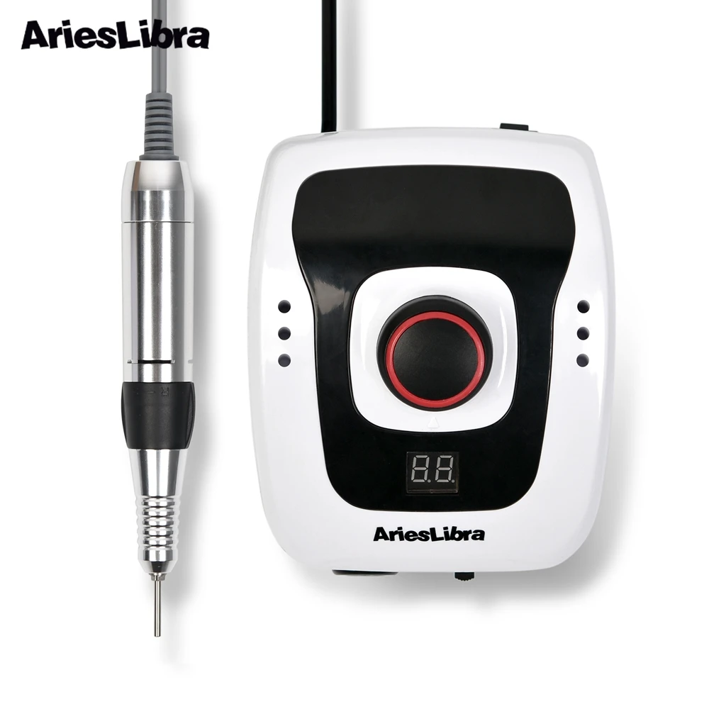 Günstige AriesLibra 30W 35000RPM Nagel Bohrer Maschine Maniküre Bohrmaschine Bits Set Zubehör Pediküre Nail art Bohrer Nägel zubehör
