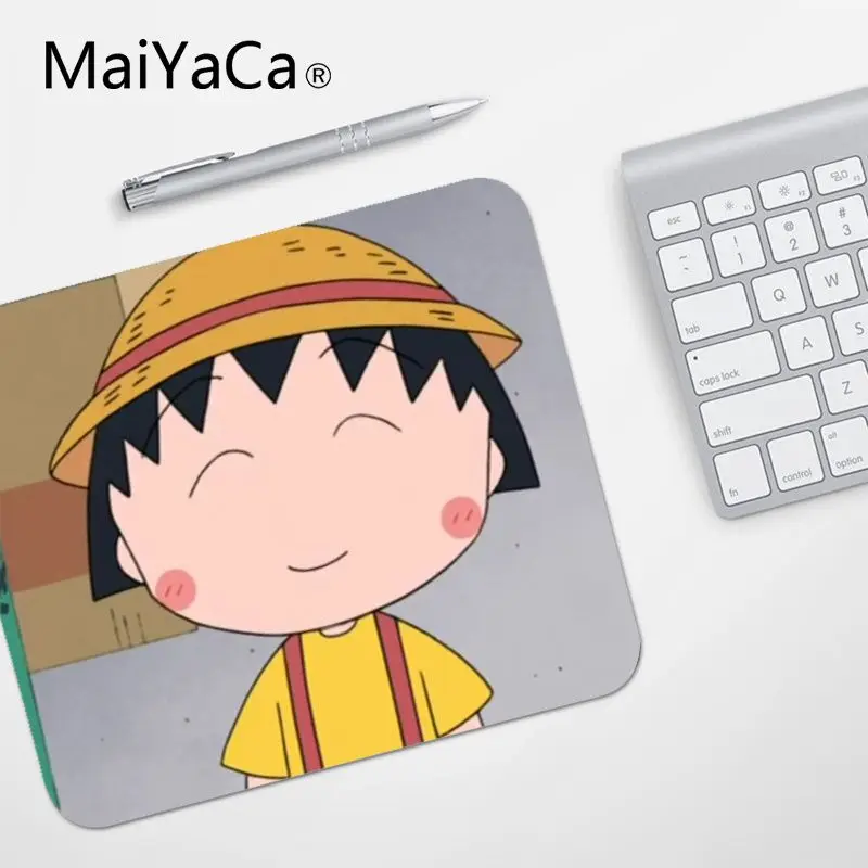 MaiYaCa высокое качество Chibi Maruko противоскользящие прочные силиконовые компьютерные коврики Лидер продаж подставка под руку мышь - Цвет: No Lock Edge18x22cm