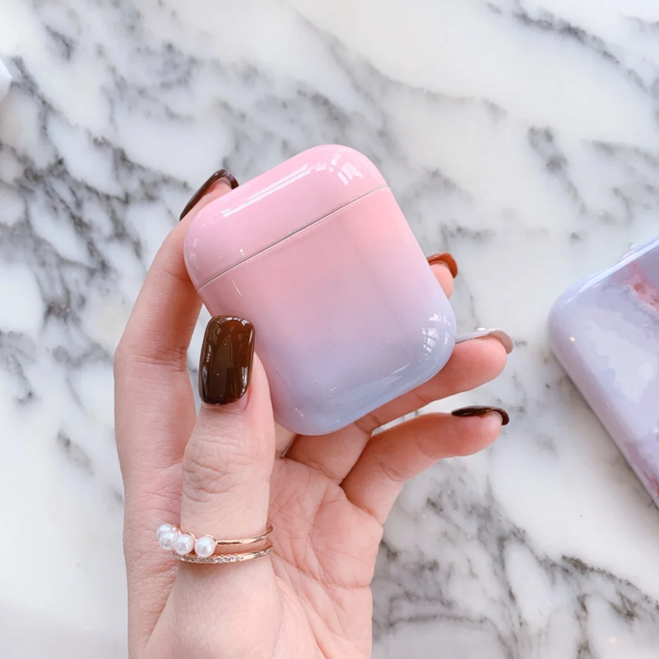 498U Наушники чехол для Airpods 2 Чехол класса люкс авокадо Мрамор наушники чехол Защитная крышка для Apple Ipad Air стручки Earpods аксессуары - Цвет: 498U