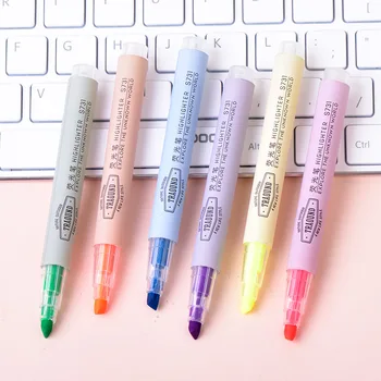

6 Color/set DELI Candy Highlighter Kawaii Fluorescent Marker Creative Write Handle Pen Student Office Stationery School Supplies