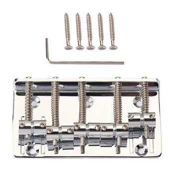 

5-saddle Bridge Set for 5 String Electric Bass Guitar Part Replacement