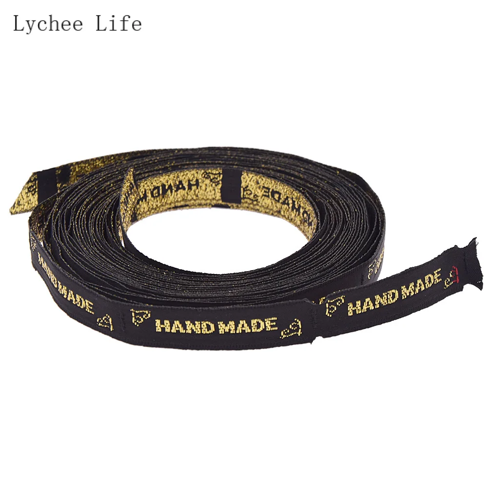 Lychee Life 100 шт./лот разноцветные тканевые этикетки ручной работы бирки для одежды Diy принадлежности для шитья товары - Цвет: 4.3 X 1cm