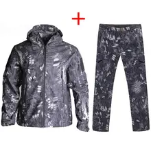 TAD тактический Софтшелл камуфляж костюмы на открытом воздухе армии Спорт водонепроницаемый охота стрельба одежда военная куртка+ брюки