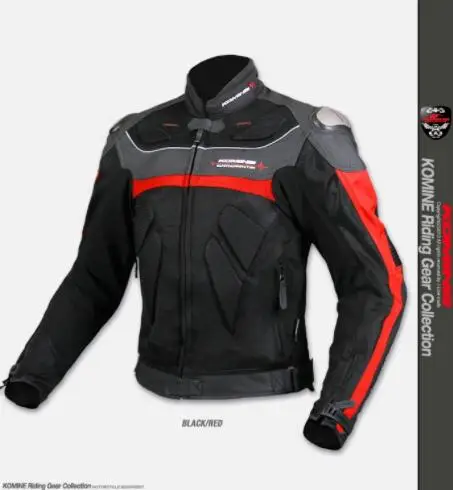 Новая куртка для мотокросса для Komine JK-021 из титанового сплава, куртка из натуральной кожи мотоциклетная гоночная сетчатая куртка с протектором - Цвет: 2