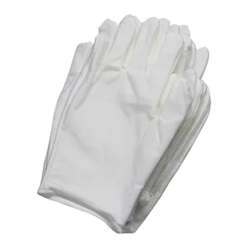 

12 Pairs Cotton White Soft Gloves Costume Jewellery Handling Work Hands Protector @LS