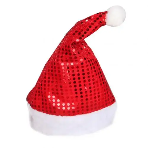 Red Sequin Детские зимние теплые рождественские шапки для взрослых, с блестками, с Сантой, с изображением Клауса, Рождественский костюм, реквизит, шапка, Рождественская шапка - Цвет: Red Sequin