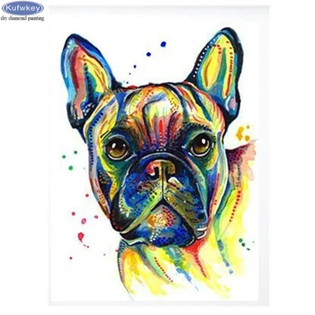 

Full Square round Diamond picture 5D DIY Diamond Painting French bulldog Embroidery Cross Stitch kit diamond Mosaic Home Decor