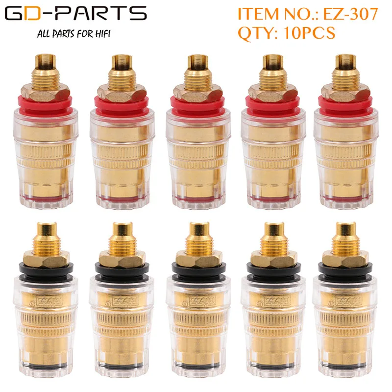EZ-304-10PCS EIZZ высокого класса 24 к позолоченные латунные клеммы разъем для Hifi динамик аудио видео ТВ CD AMP Панель шасси крепление - Цвет: EZ-304-10PCS