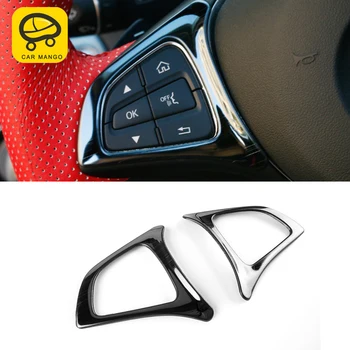 

CarManGo for Mercedes Benz C Class W205 GLC 2016-2019 Car Steering Wheel Button Frame Trim Cover Sticker Interior Accessories