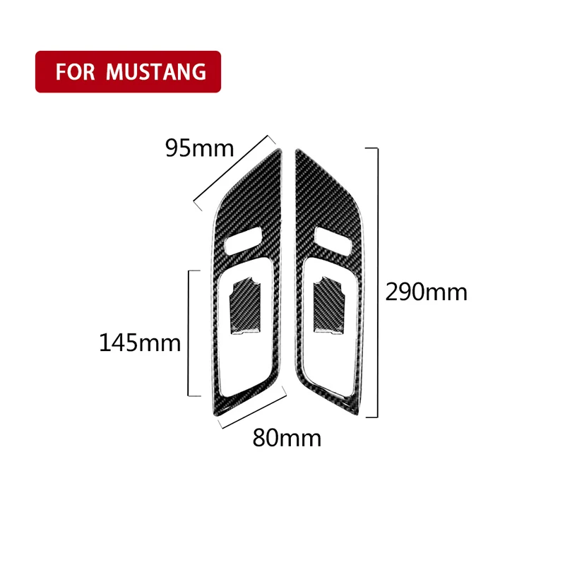4 шт. для Ford Mustang- карбоновые ручки для межкомнатных дверей, дверная чаша, декоративная крышка, отделка, Стайлинг автомобиля, наклейка