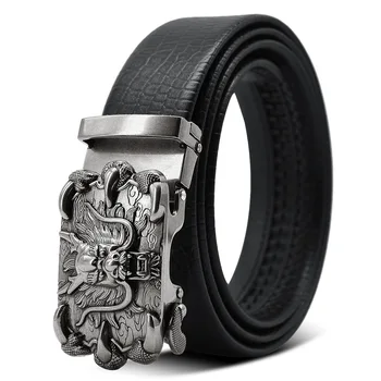 

Vintage Men's Dragon Totem Buckle Belt Punk Rock Style Heavy Automatic buckle Buckle Wild Hip Hop Chinese Dragon Belts for Men