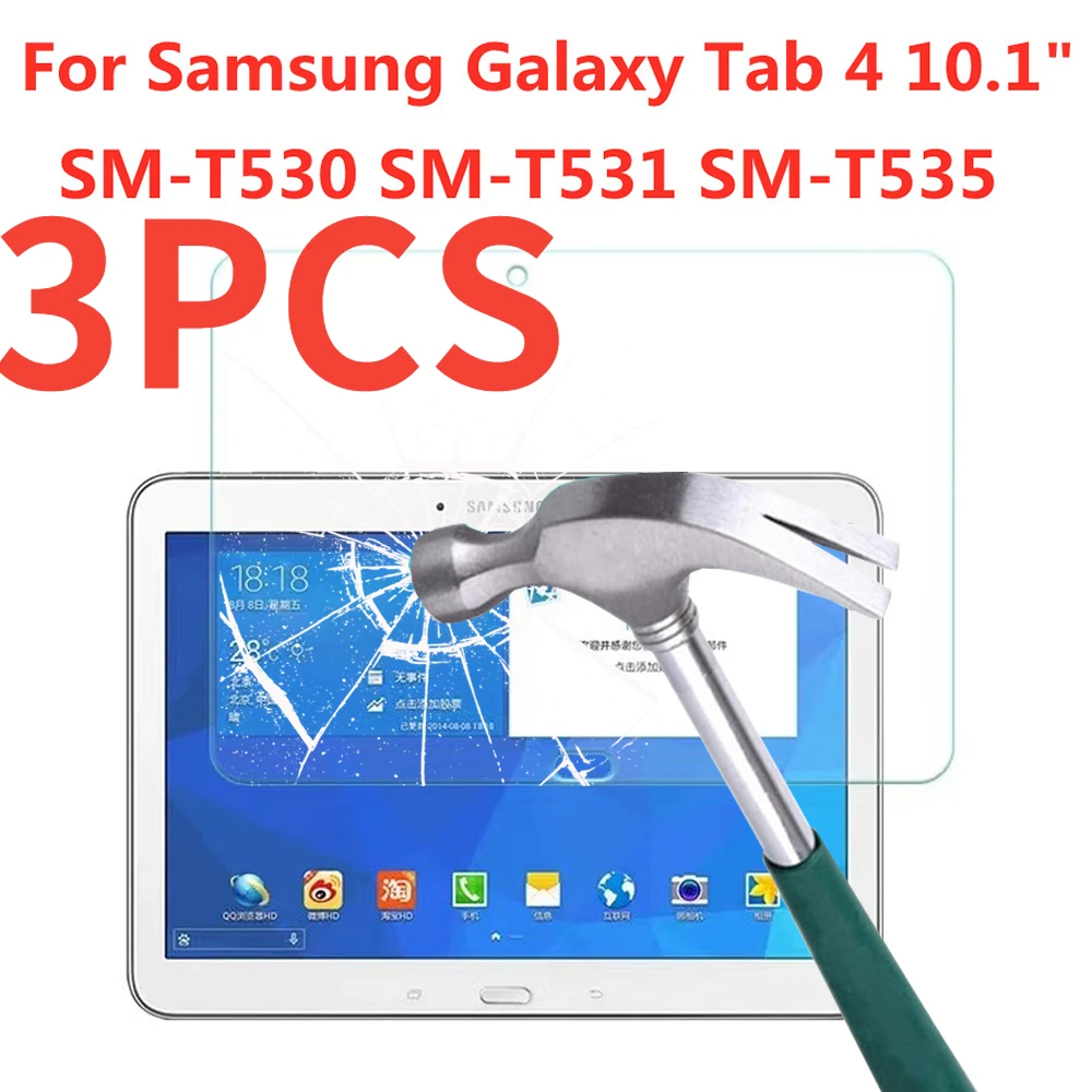 3 шт. закаленное стекло для Samsung Galaxy Tab 4 10 1 дюймов Защитная пленка экрана SM-T530 T535 |