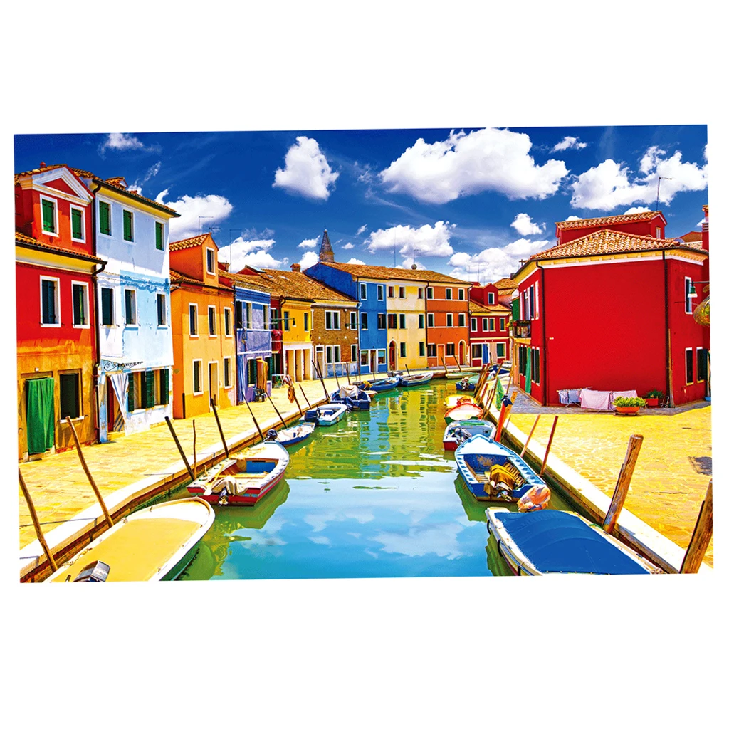 DIY 1000 Pieces Puzzle Set Beautiful Painting Country Landscape Jigsaw Scenery Puzzles Toy for Children Adults Home Decoration 