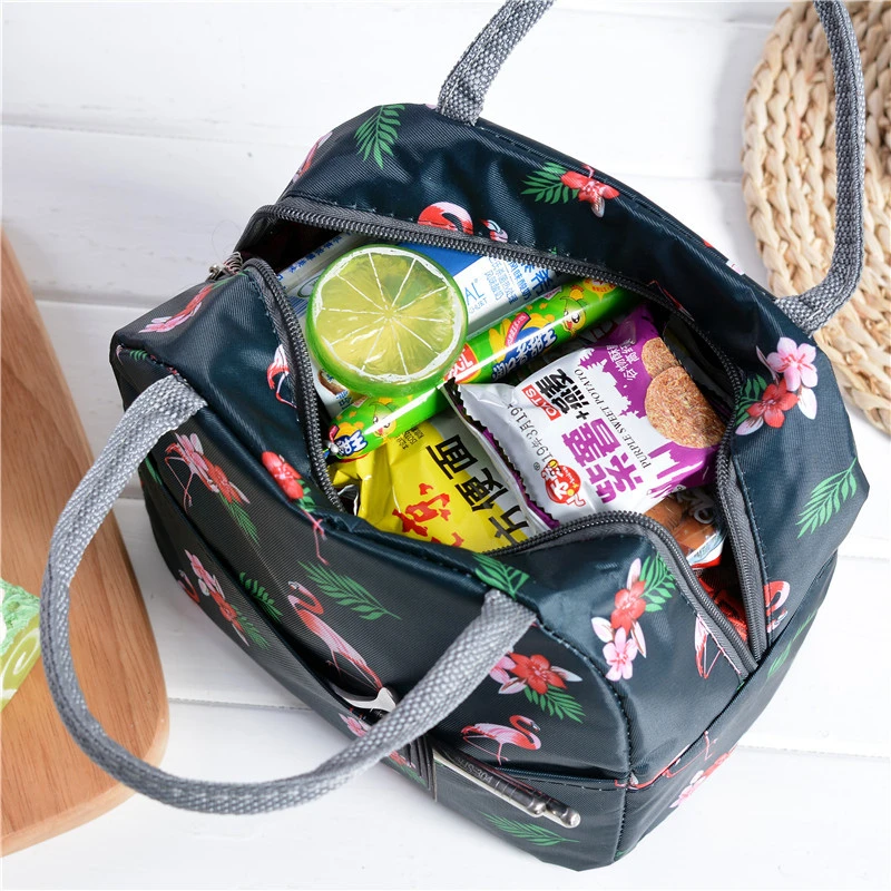 Фиолетовая 1 шт. сумка для обеда с принтом фламинго, переносная изолированная сумка для обеда, Термосумка для женщин, сумки для еды, сумка для обеда Lonchera