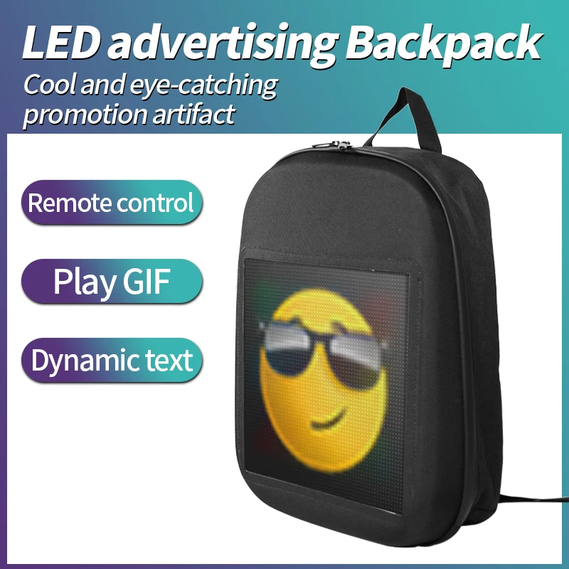 2020 Waterproof Pix Led Dynamic Backpack With 64*64 Full Color Dot