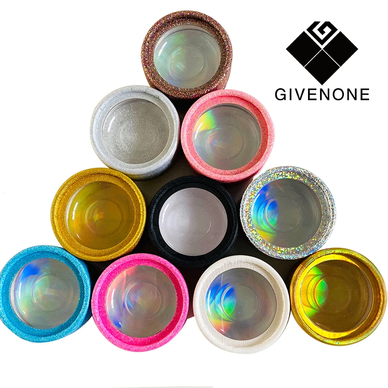 

NEW Round False Lashes Packaging Box Wholesale Fake 3D Mink Eyelashes Package Custom LOGO Faux Cils Lash Boxes With Tray