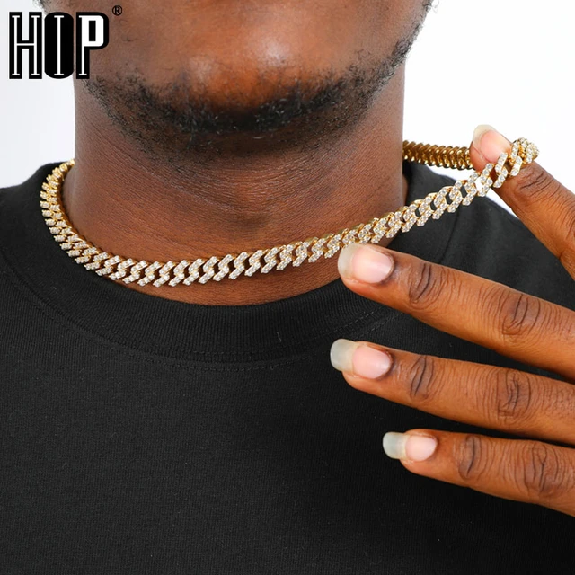 12mm Cuban Link Chains Necklace Gold Silver Color Cz Hiphop Fashion Jewelry  Bling Aaa Zircon 2 Row Iced Out Necklaces For Men - Necklace - AliExpress