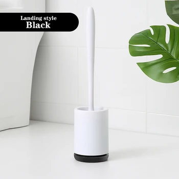 

Silicone Toilet Brush With Holder Handle Soft Bristles Wall Mounted Floor Standing Toilet Bowl Brush Bathroom Cleaning Set
