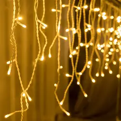 Поставка СВЕТОДИОДНЫЙ занавес красочные огни мигающий свет гирлянды лампочки в виде сосулек Огни Праздник Рождество Свадьба витрина