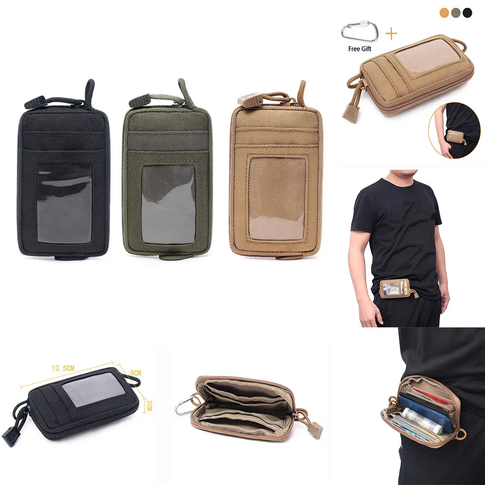 

Holder Zipper Men Wallet Card Holder Key Purses Coin Pocket Outdoor Color Tactical