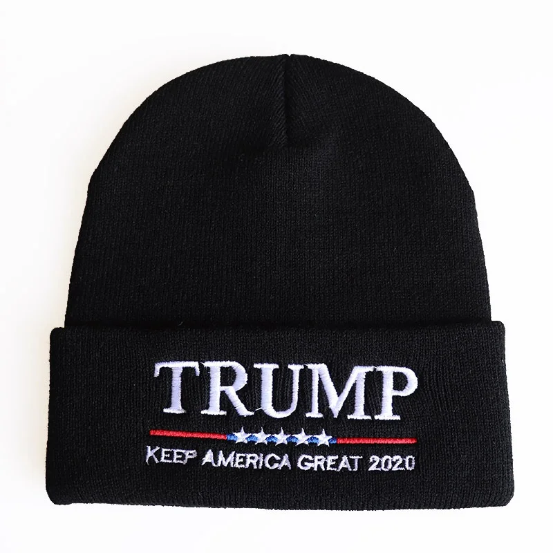WZCX TRUMP Keep America Great Again, шапка с вышитыми буквами, сохраняющая тепло, одноцветная эластичная зимняя шапка унисекс, шапка для взрослых - Цвет: 01