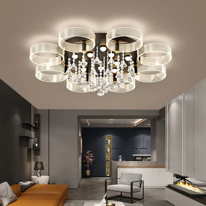 Nordic LED Crystal Pendant Lamp 2021 Chandeliers for Living Room Bedroom Modern Luxury Lamps Bar Coffer Shop Decoration | Лампы и