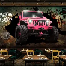 На заказ Большая фреска Ретро Европейский 3D кирпичная стена автомобиля граффити Обои для рабочего стола
