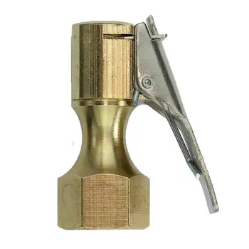 

Opened Type Flow Straight Lock-On Air Chuck with Clip Inflator Tool Copper For Tire Car Clip-on Stem Connector Tire Valve