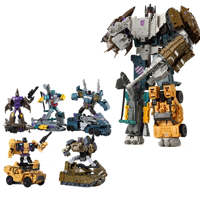 HaiZhiXing 5in1 Combiners Bruticus G1 Transformation Action Figure Toy Brawl Swindle Blast Off Model Deformation Car Robot Figma 1