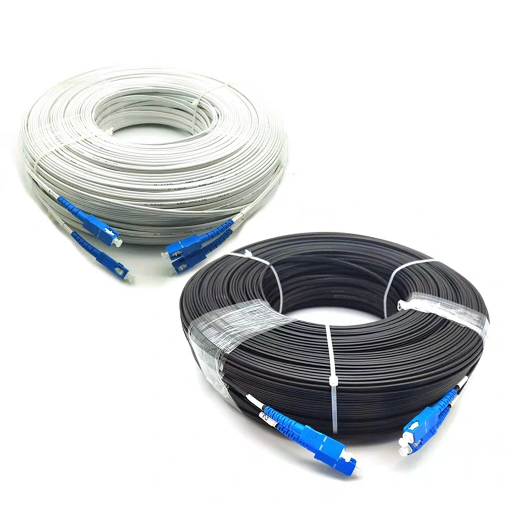 500 м SC/UPC 2 ядра Открытый падение оптический патч-корд один режим FTTH падение волоконно-оптический перемычка G652D патч-провод кабель 3 стали 500mtr