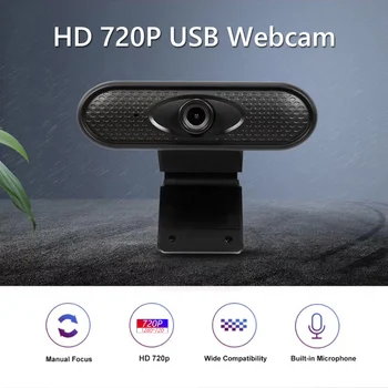 

H6 720P HD Webcam Built-in Microphone USB 2MP Driver Free Web Cam Portable PC Laptop Web Camera for Dell HP Lenovo