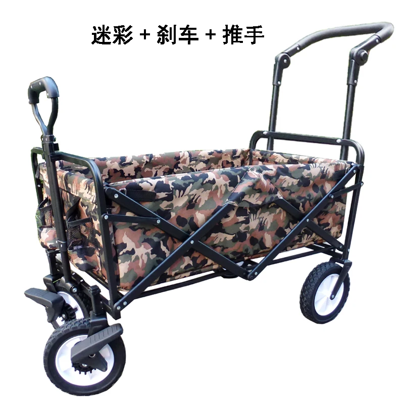 5%Fold Vehicle Portable Small Garden Cart Outdoors Camp Baby Baby Four Wheel Hand Pull A Cart Pull Rod Luggage Cart Household - Цвет: 6