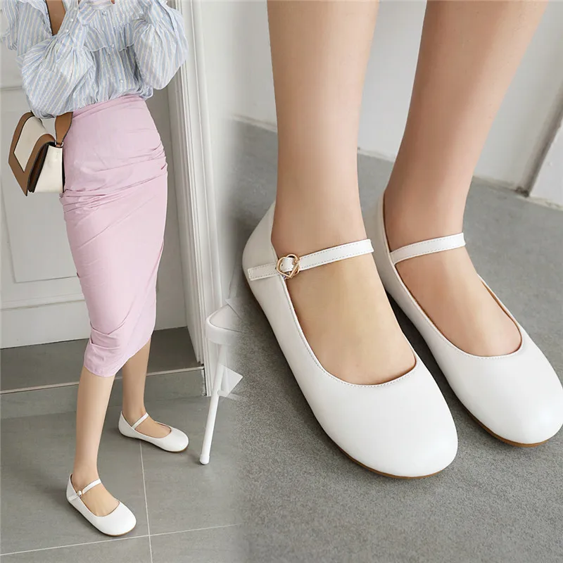white flat mary jane shoes