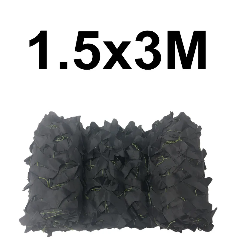 1.5x3M WELEAD черный усиленный камуфляжная сетка Военная униформа для Охота чехол камуфляжной расцветки из плетение тени сада скрытие сетки Шторы 2x3M 2x4 м 3x3 м - Цвет: 1.5x3M