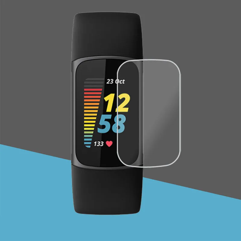 

5pcs Soft TPU Clear Protective Film For Fitbit Charge 6/5/4/3 Smart Band Wristband Screen Protector Cover Smartband Accessories