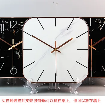 

Nordic Antique Wall Clock Creative Silent Simple Wall Clocks Aquare Living Room Modern Reloj Mural Vintage Home Watches AC50ZB