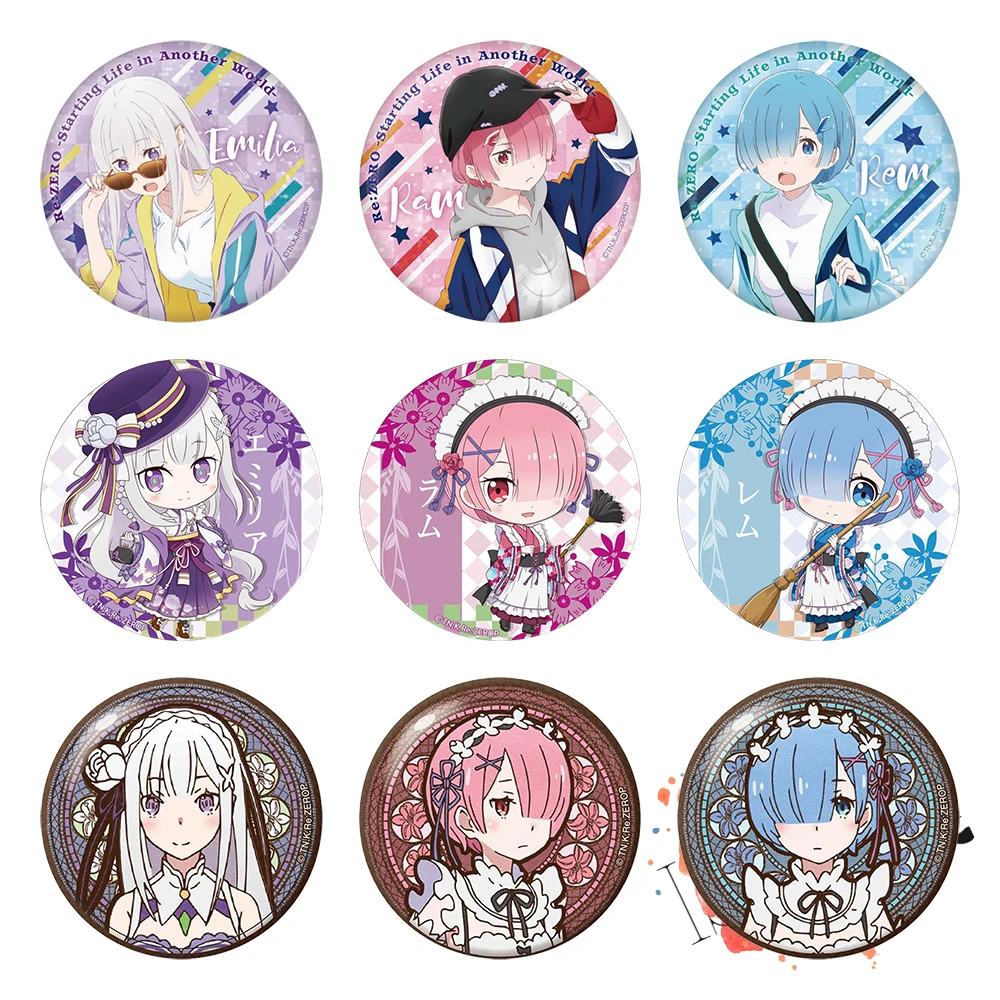 Rezero аниме Рем Ram Emilia Re:Zero kara Hajimeru Isekai Seikatsu Relife металлический значок брошь булавки |