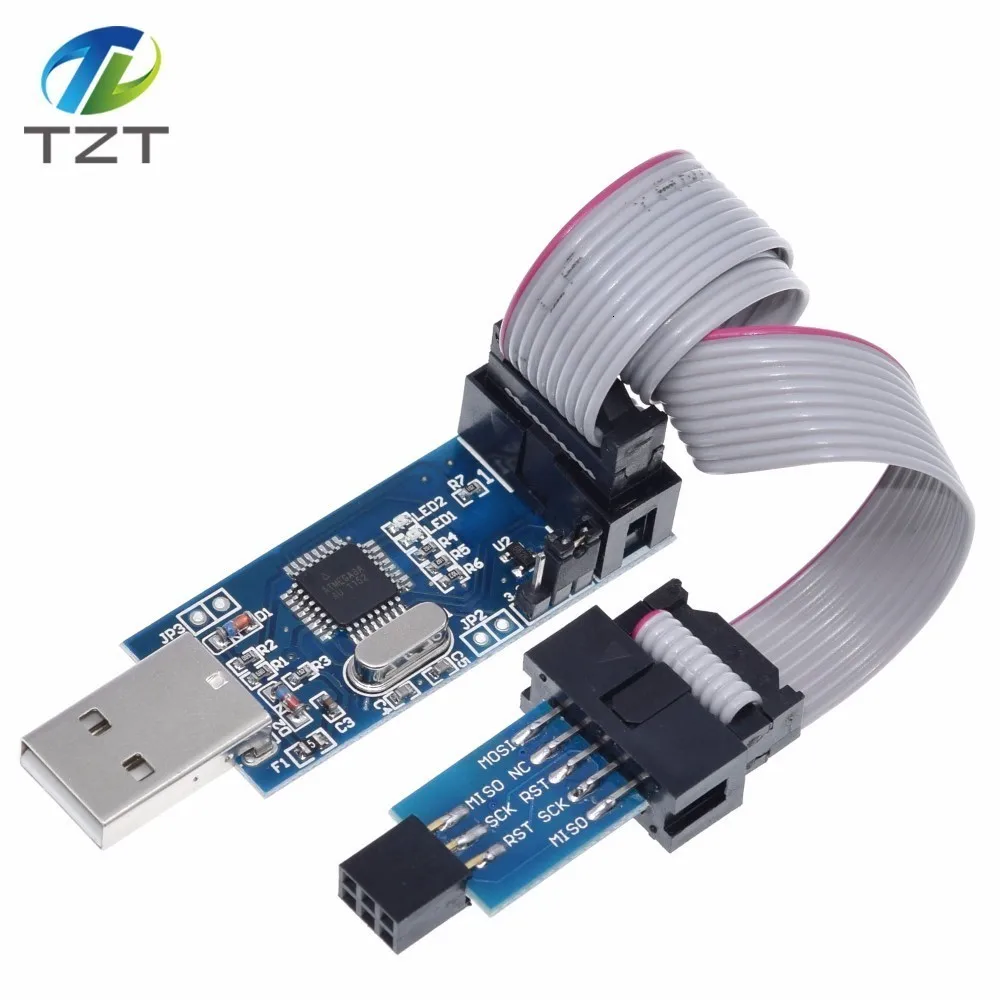 Программатор USB ISP ASP ATMEGA8 ATMEGA128 с поддержкой Win7 64 1 комплект|Интегральные схемы| |