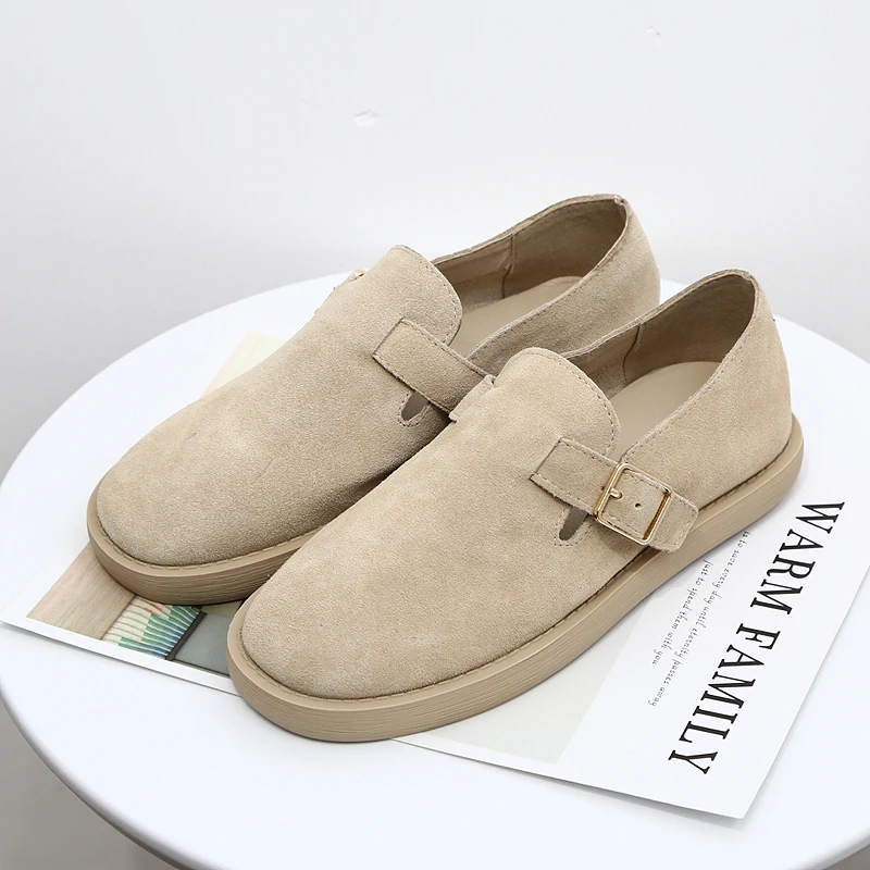 Бежевый Новинка года; женские туфли из натуральной кожи на плоской подошве в рыбацком стиле; женские модные Лоферы ручной работы; тонкие туфли без застежки; женская повседневная обувь - Цвет: Бежевый