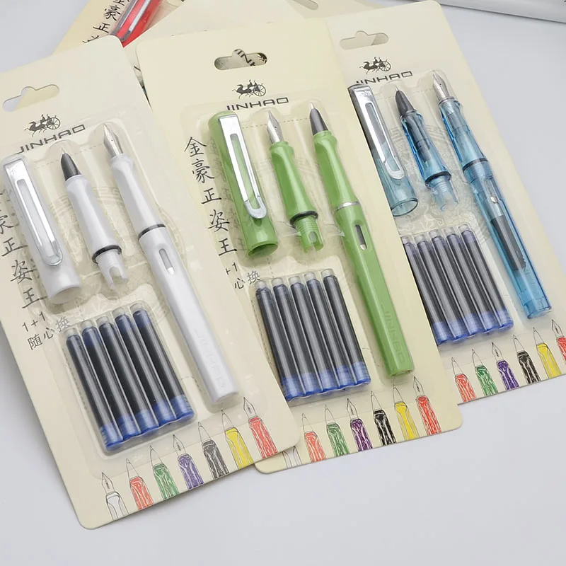 Jinhao 599a перьевая ручка с 5 синими чернилами пластиковые ручки для письма |