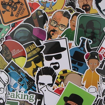 

10sets/lot Blinghero Breaking Bad 34Pcs/set Cool Stickers Laptop Car Skateboard Stickers Cool Decals Stationery Stickers BH0069