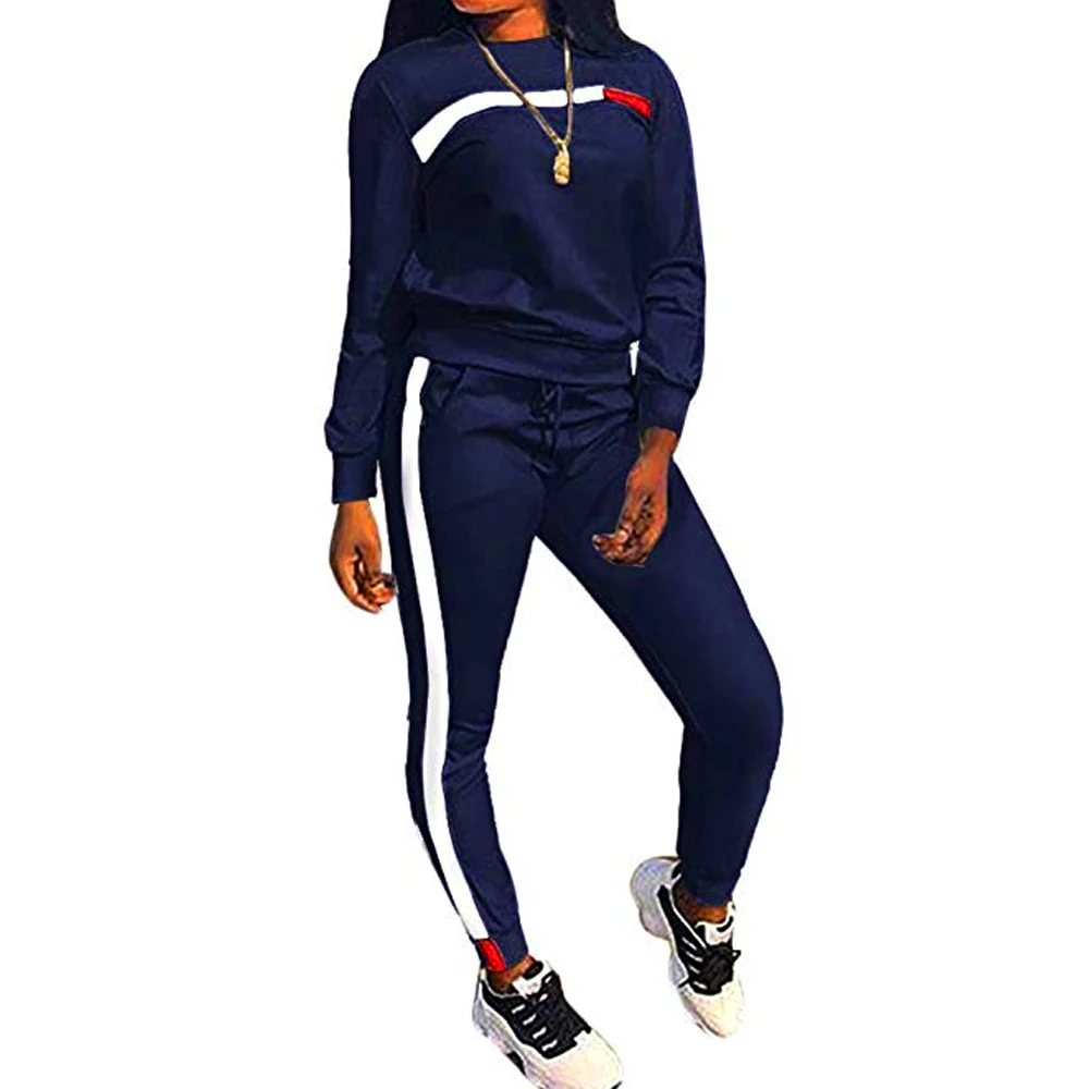 

2020Spring Autumn 2 Piece Set Women Hoodies Tops Pants Lady Drawstring Trousers Tracksuit Sets Chandal Mujer 2 Piezas