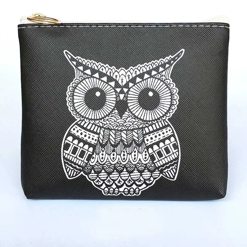 19 New Cute Flamingos Ethnic Style Grils Coin Purse Children PU Leather Zip Change Purse Women Wallet Animal Key Card Bag Kids Gift - Цвет: 19