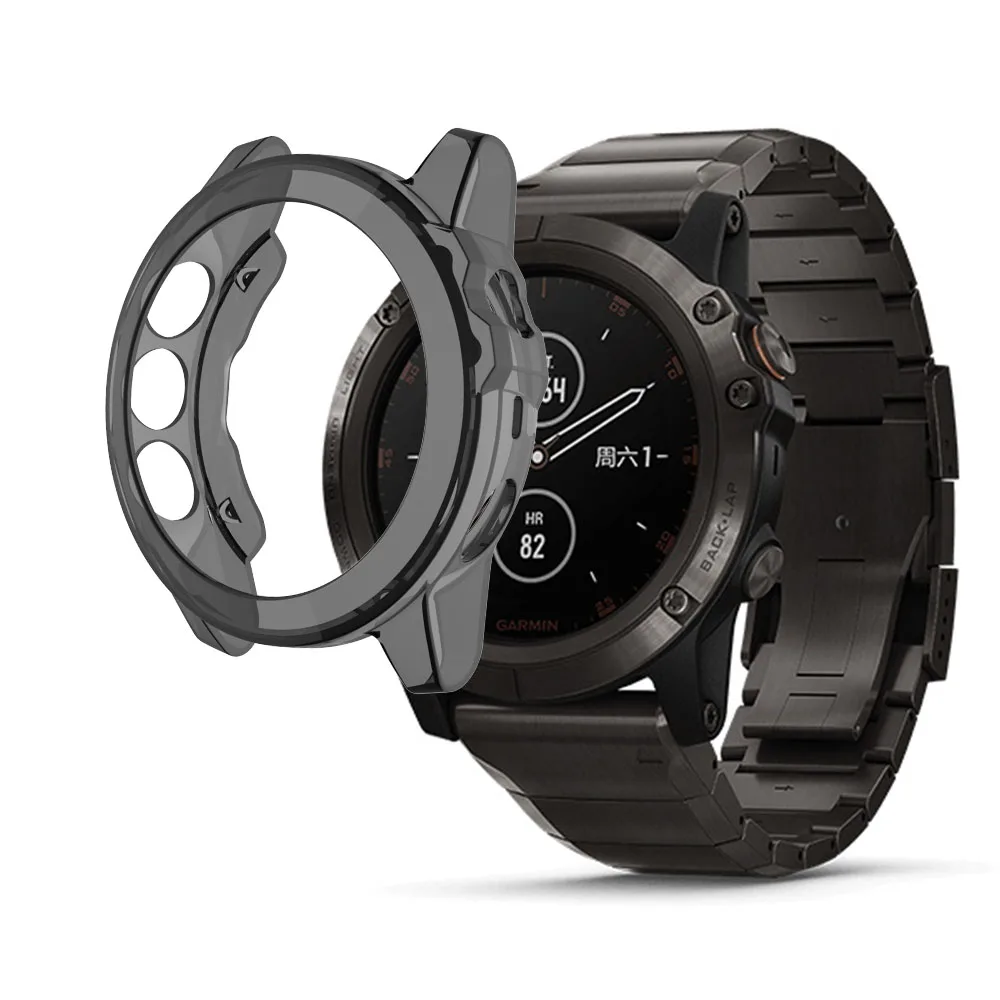Высококачественный чехол-бампер для часов Garmin Fenix 5X, защитные аксессуары, мягкий полупрозрачный чехол для часов из ТПУ