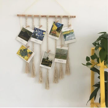 

New Woven Handmade Wall Hanging Tapestry With Tassel Macrame Wall Art Boho Chic Bohemian Wedding Door Home Decoration