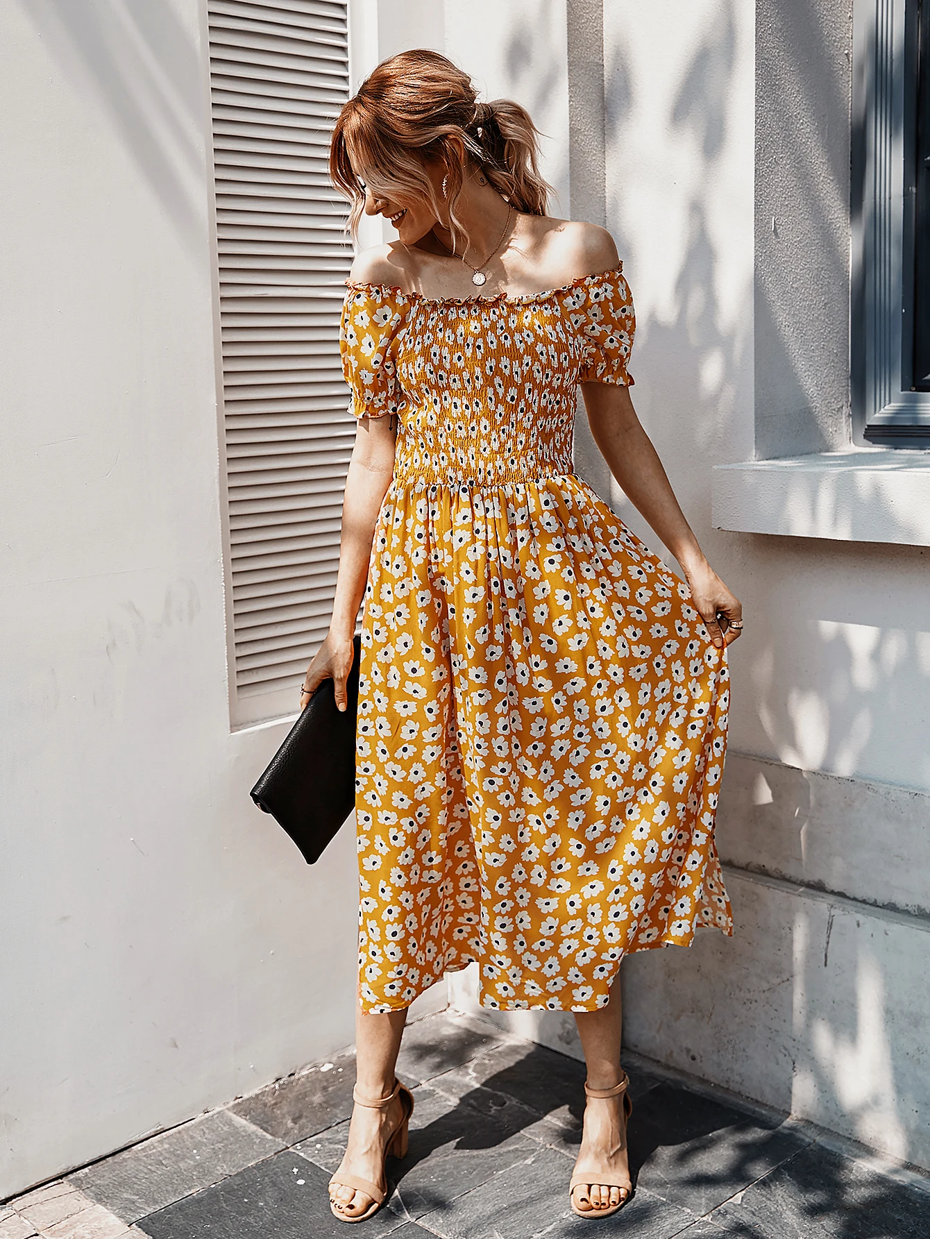 Small Floral Print Dress Factory Sale 