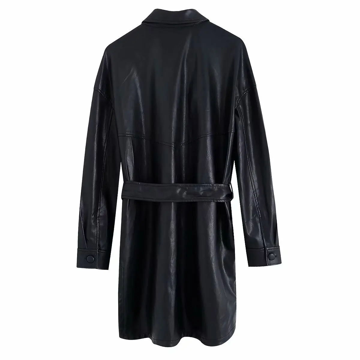 Зимняя куртка из искусственной кожи с поясом, Женская байкерская куртка из искусственной кожи, уличная куртка в стиле панк, мотоциклетная куртка с поясом, женская черная кожаная куртка, пальто