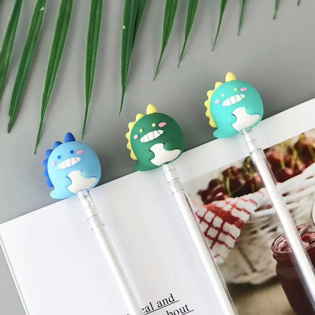 

3 Pcs/lot Kawaii Little Soft Silicone Dinosaur Gel Pen Ink Marker Pen School Office Writing Supply Stationery Escolar Papelaria