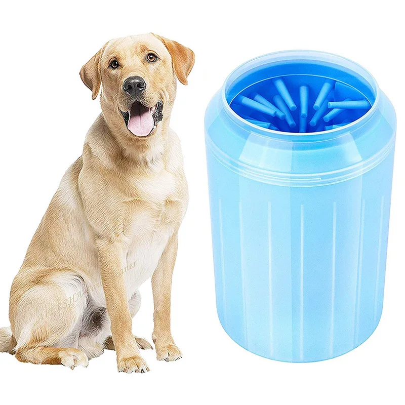 Taza de limpieza fácil de las patas del perro, peine de masaje de las patas de las mascotas, lavable, portátil